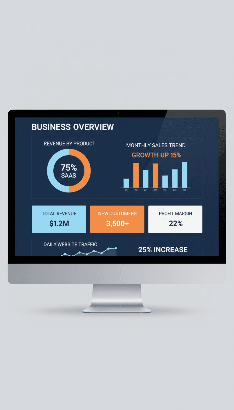 Dashboard de análisis empresarial y métricas de eficiencia operativa
